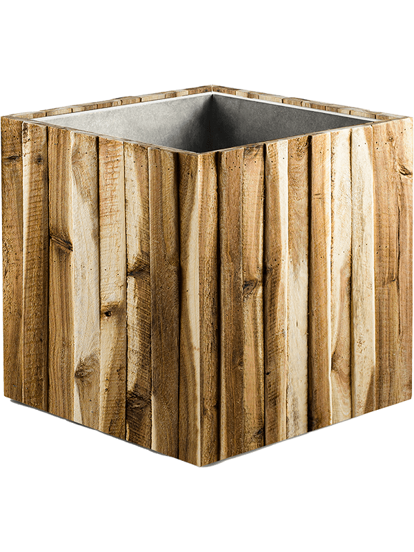 Ghiveci plante L38xW38xH37cm Marrone Verticale (with liner) Cube Naturel