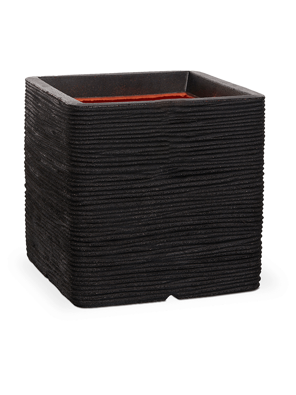 Ghiveci plante L40xW40xH40cm Capi Nature Rib NL Planter Square Black