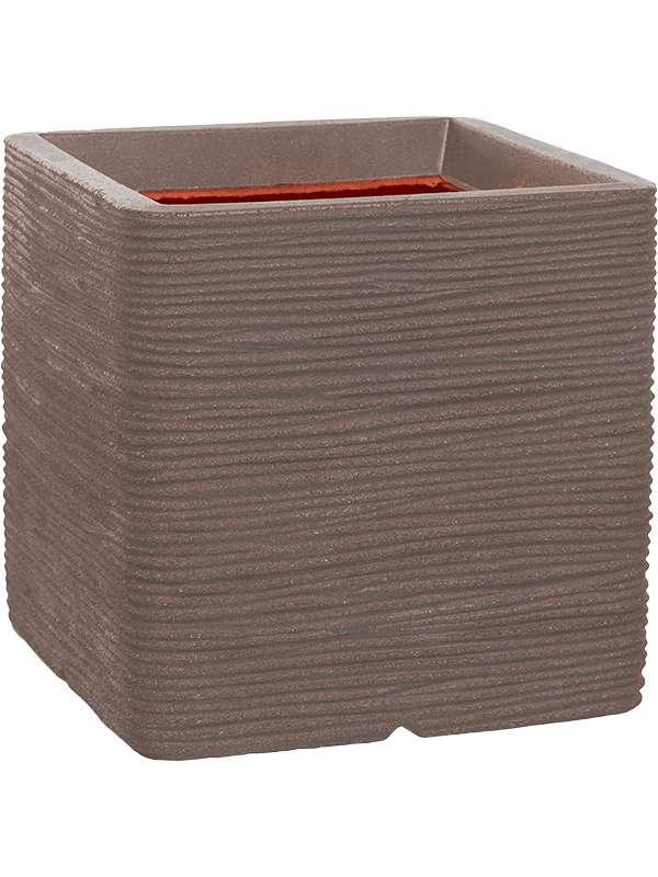 Ghiveci plante L40xW40xH40cm Capi Nature Rib NL Planter Square Warm Taupe