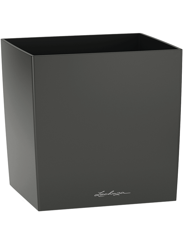 Ghiveci plante L40xW40xH40cm Lechuza Cube Premium Single Planter Anthracite Metallic