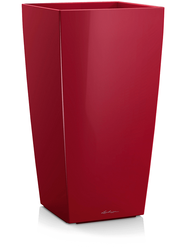 Ghiveci plante L40xW40xH75cm Lechuza Cubico Scarlet Red High-gloss