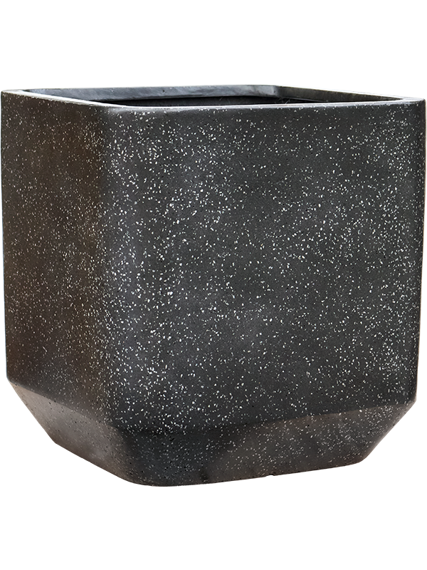 Ghiveci plante L45xW45xH46cm Baq Terrazzo Rounded Cube Black