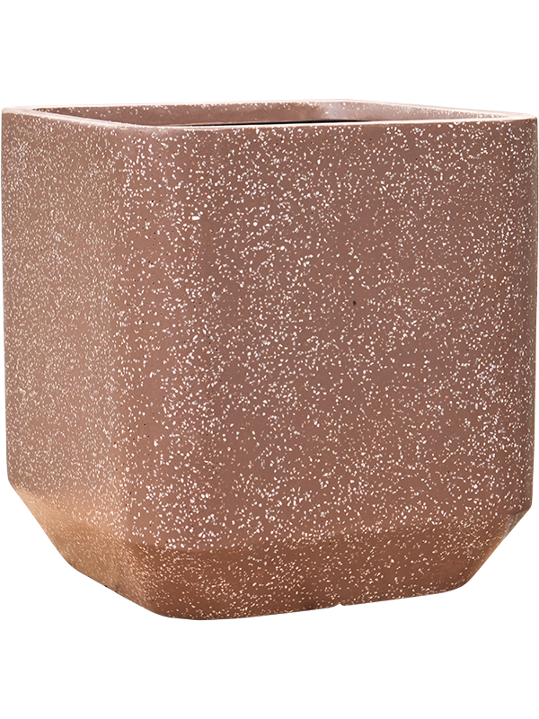 Ghiveci plante L45xW45xH46cm Baq Terrazzo Rounded Cube Mocha