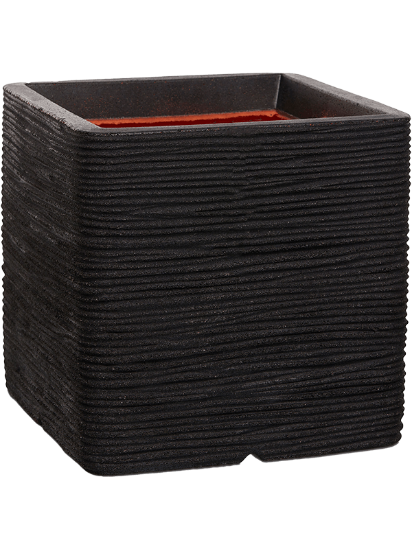 Ghiveci plante L50xW50xH50cm Capi Nature Rib NL Planter Square Black