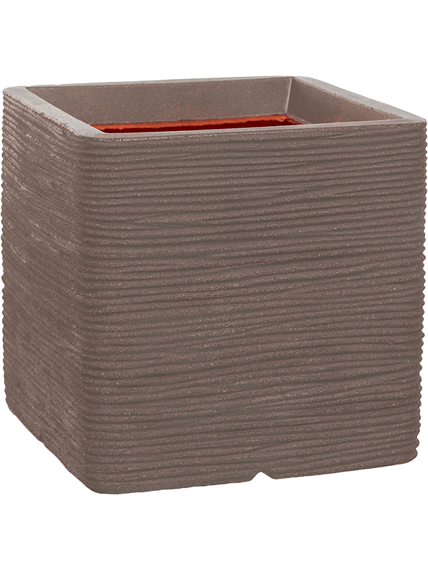 Ghiveci plante L50xW50xH50cm Capi Nature Rib NL Planter Square Warm Taupe