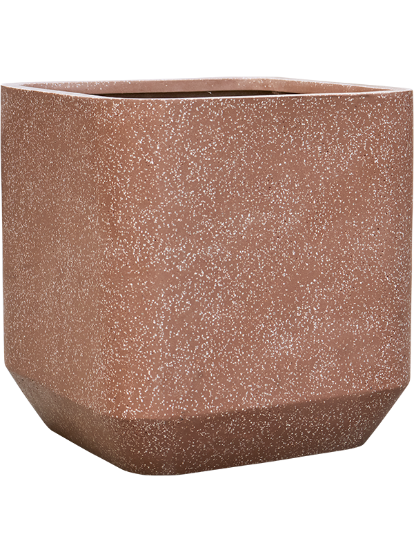 Ghiveci plante L55xW55xH56cm Baq Terrazzo Rounded Cube Mocha