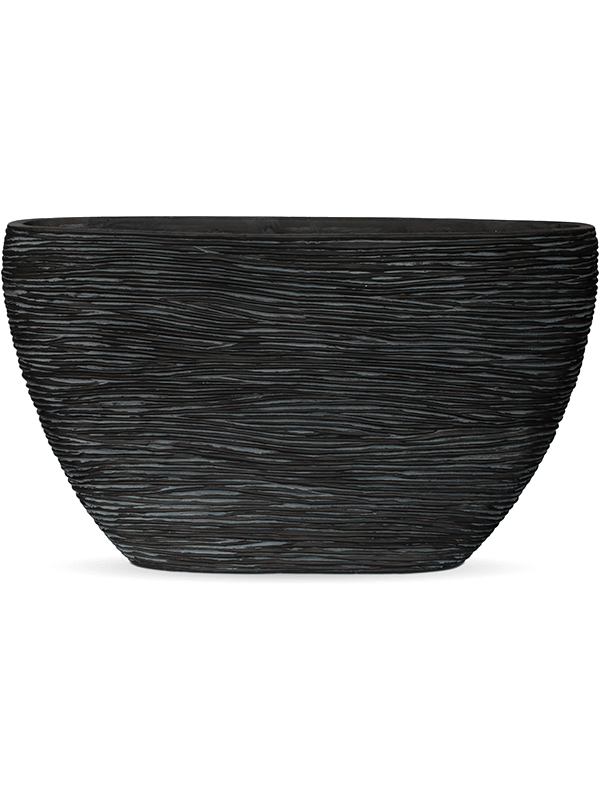 Ghiveci plante L59xW14xH35cm Capi Nature Rib Planter Oval Black