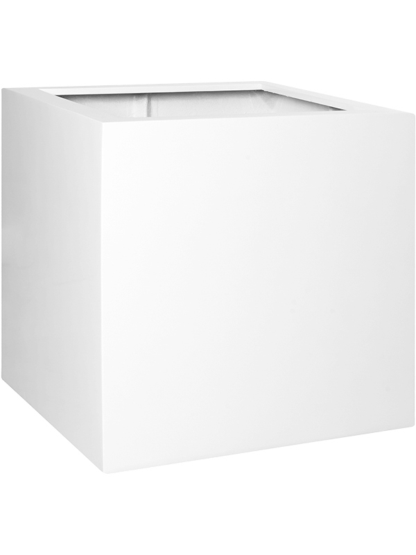 Ghiveci plante L70xW70xH70cm Fiberstone Block XXL Glossy White