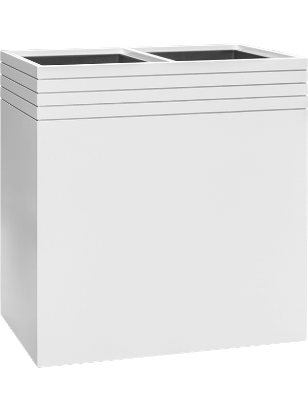 Ghiveci plante L74xW38xH75cm Baq Line-Up Rectangle Matt White (with liner and wheelplate)