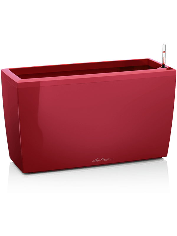 Ghiveci plante L75xW30xH43cm Lechuza Premium Cararo All Inclusive Set Scarlet Red High-gloss