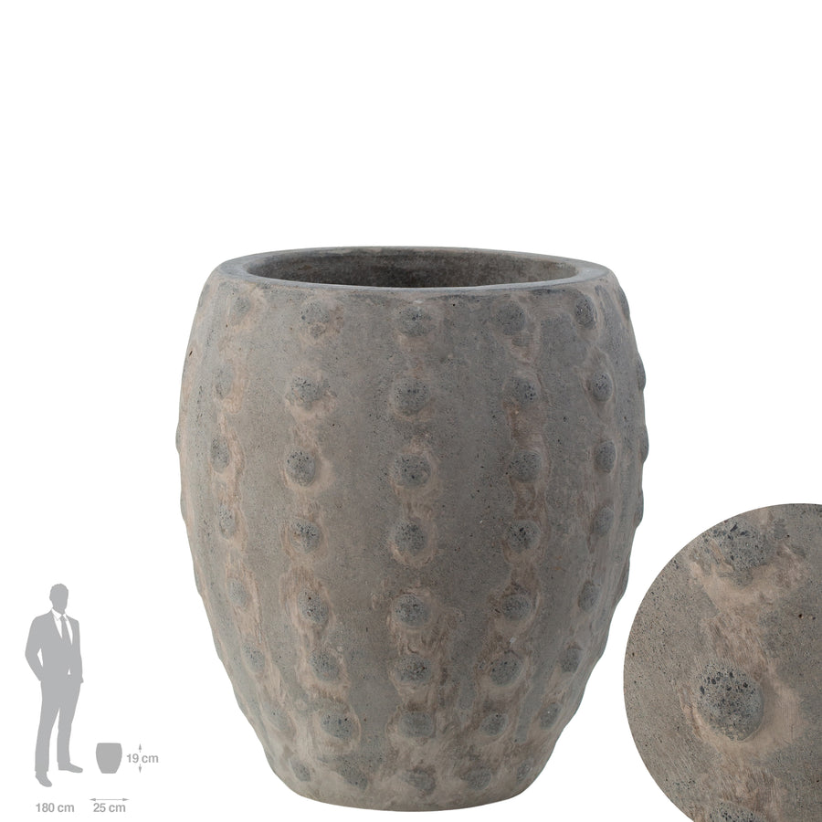 Ghiveci plante Laos D25xH19 cm gri ciment