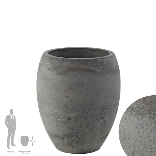 Ghiveci plante Perdica D39xH45 cm gri ciment