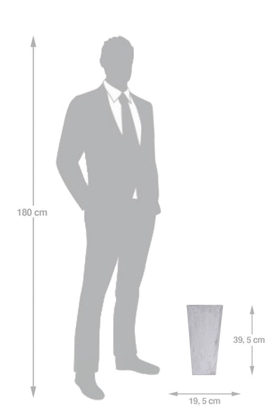 Ghiveci pt plante 19.5x19.5x39.5 cm. gri ciment