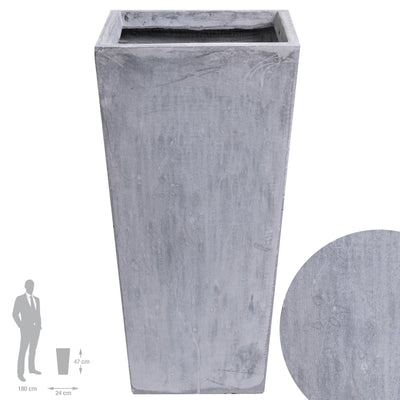 Ghiveci pt plante 24x24x47 cm. gri ciment