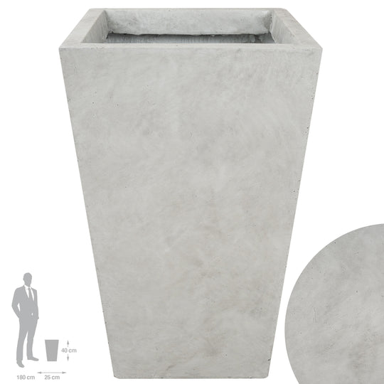 Ghiveci pt plante 25x25x40. gri ciment