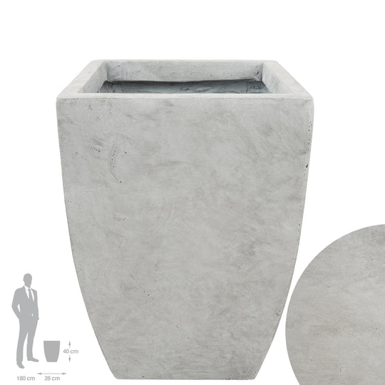 Ghiveci pt plante 28x28x40 cm. gri ciment