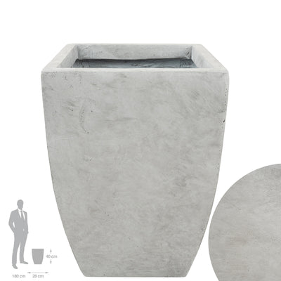 Ghiveci pt plante 28x28x40 cm. gri ciment