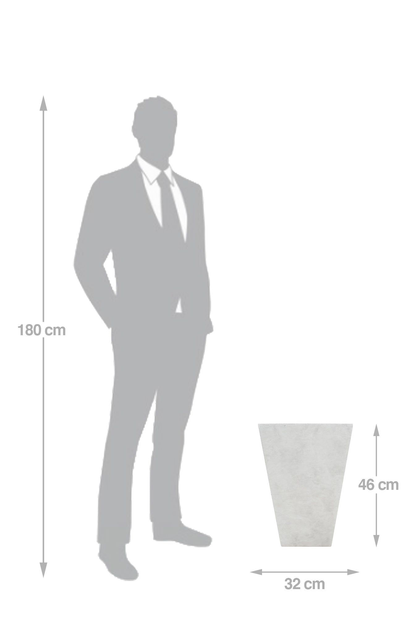 Ghiveci pt plante 32x32x46. gri ciment