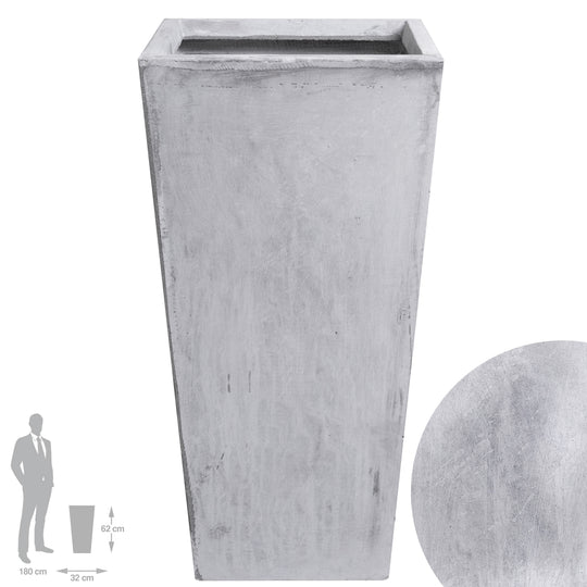 Ghiveci pt plante 32x32x62 cm. gri ciment