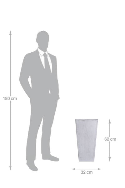 Ghiveci pt plante 32x32x62 cm. gri ciment