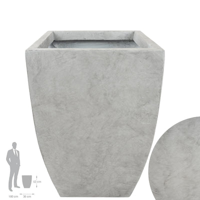 Ghiveci pt plante 36x36x53 cm. gri ciment