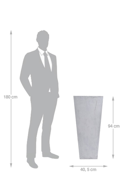 Ghiveci pt plante 40.5x40.5x94 cm. gri ciment