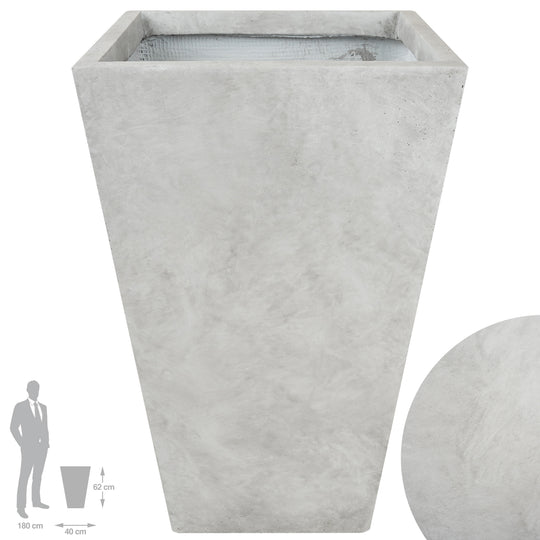Ghiveci pt plante 40x40x62. gri ciment