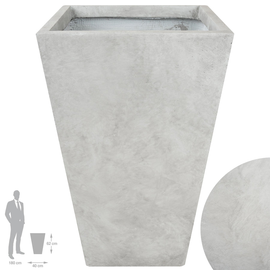 Ghiveci pt plante 40x40x62. gri ciment