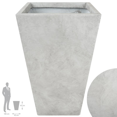 Ghiveci pt plante 40x40x62. gri ciment