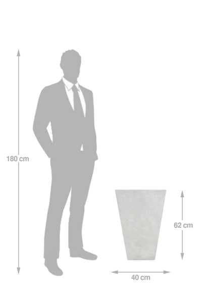 Ghiveci pt plante 40x40x62. gri ciment