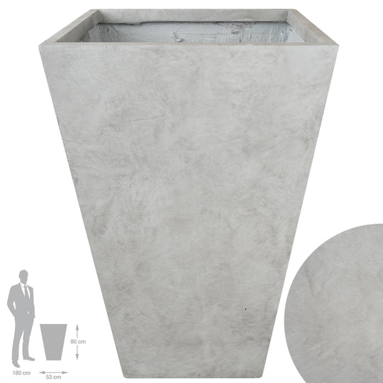 Ghiveci pt plante 53x53x80. gri ciment