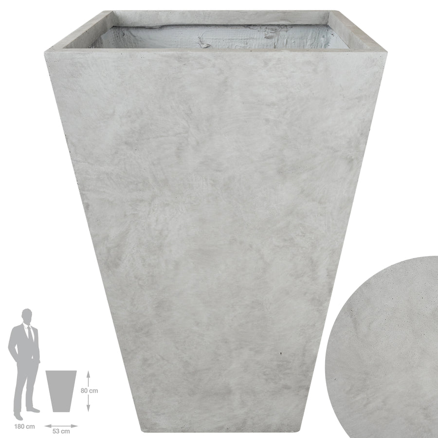 Ghiveci pt plante 53x53x80. gri ciment