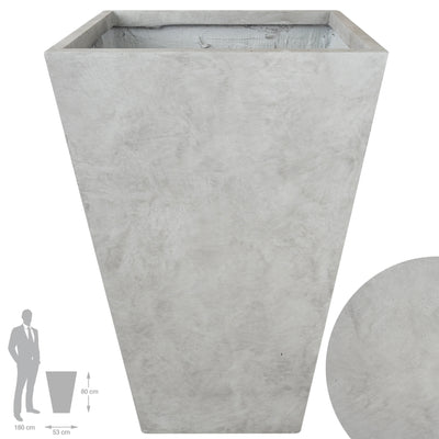 Ghiveci pt plante 53x53x80. gri ciment