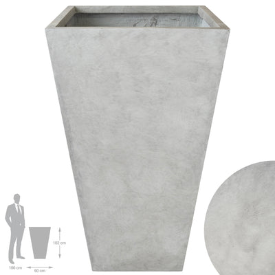 Ghiveci pt plante 60x60x102. gri ciment