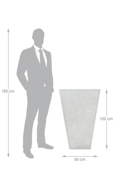 Ghiveci pt plante 60x60x102. gri ciment