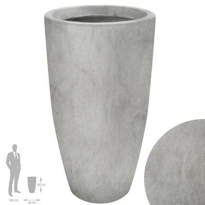 Ghiveci pt plante D34xH60 cm. gri ciment