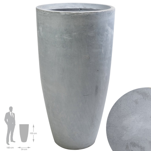 Ghiveci pt plante H100xD54 cm. gri ciment