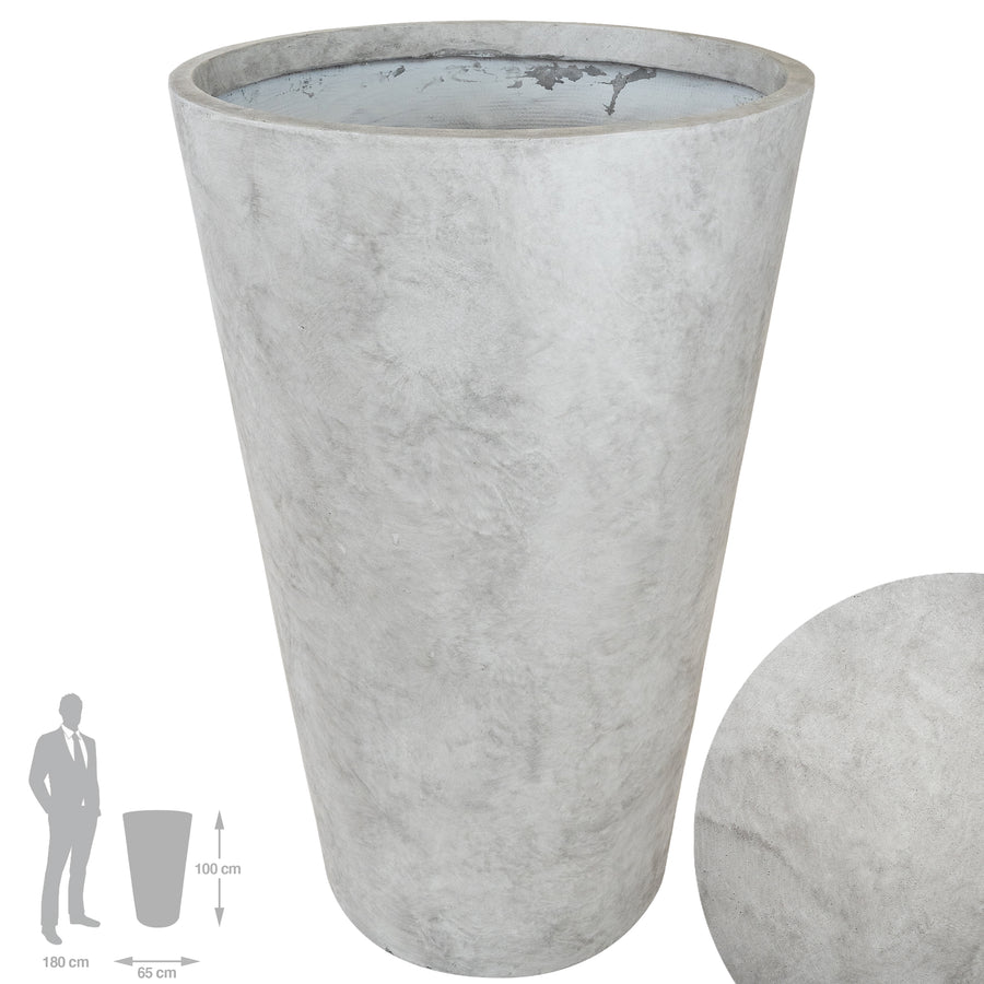 Ghiveci pt plante H100xD65 cm. gri ciment