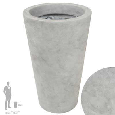 Ghiveci pt plante H40x D25 cm. gri ciment