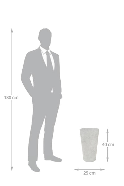 Ghiveci pt plante H40x D25 cm. gri ciment