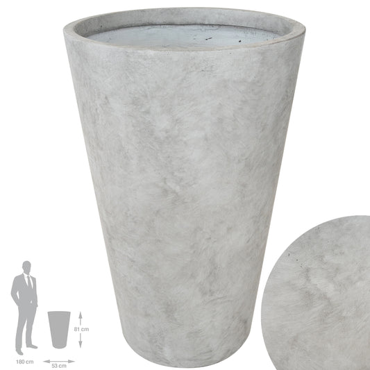 Ghiveci pt plante H81xD53 cm. gri ciment