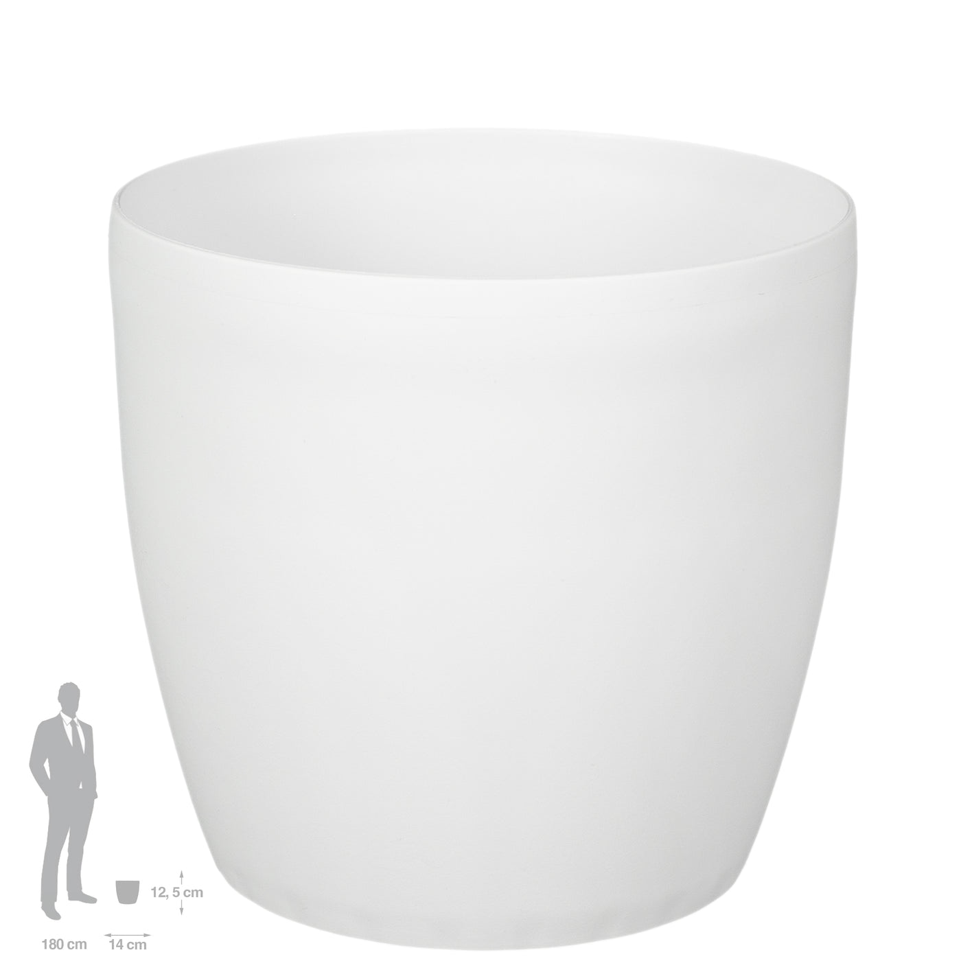 Ghiveci Rotto H12.5xD14 cm. alb mat