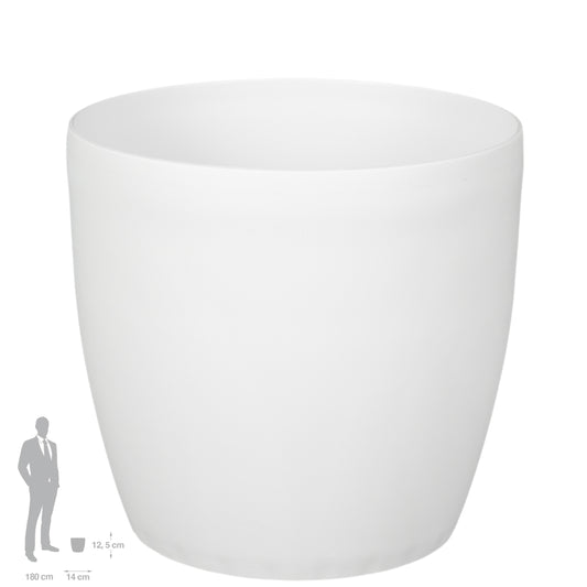 Ghiveci Rotto H12.5xD14 cm. alb mat
