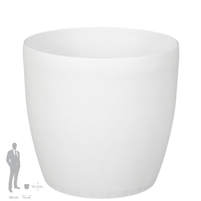Ghiveci Rotto H12.5xD14 cm. alb mat