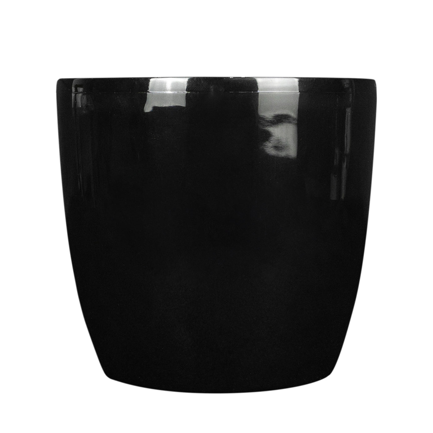 Ghiveci Rotto H12.5xD14 cm. negru lucios