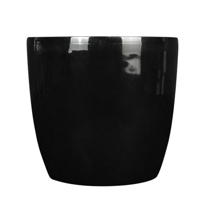 Ghiveci Rotto H12.5xD14 cm. negru lucios
