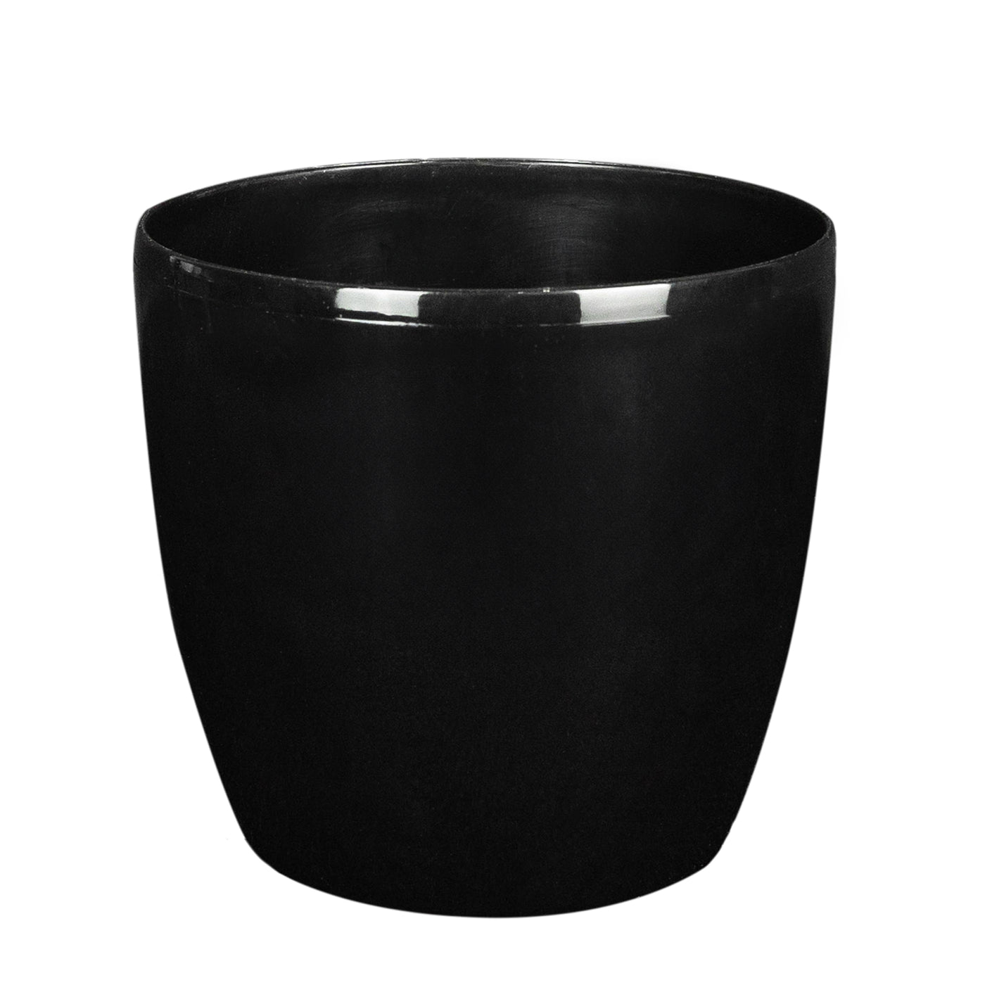 Ghiveci Rotto H12.5xD14 cm. negru lucios