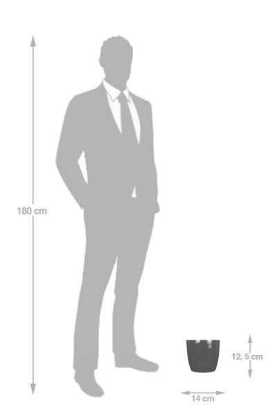 Ghiveci Rotto H12.5xD14 cm. negru lucios