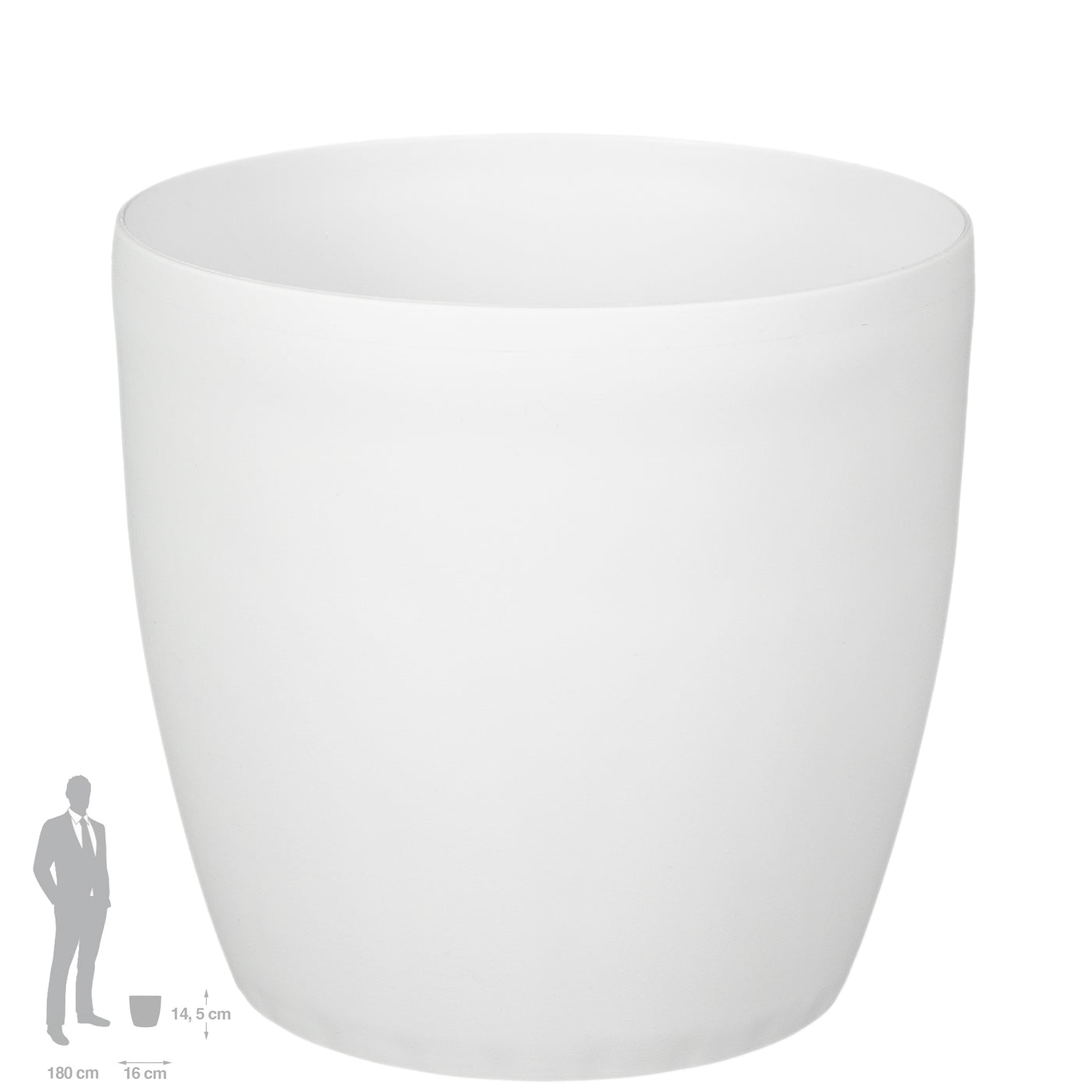 Ghiveci Rotto H14.5xD16 cm. alb mat