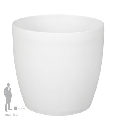 Ghiveci Rotto H14.5xD16 cm. alb mat